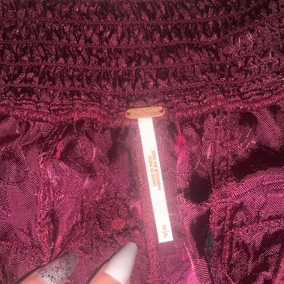 Free people boho acid high waisted satin embroidered tie dye shorts fall casual - Picture 6 of 6